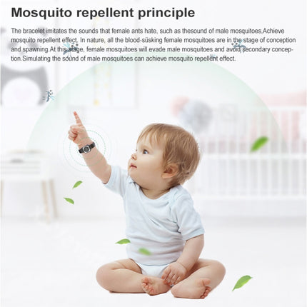 F9 Outdoor Silica Gel Mosquito Repellent Wristband with Clock(Black)-garmade.com