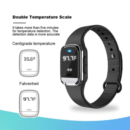 M20 Outdoor Ultrasonic Wave Mosquito Repellent Wristband with Clock & Body Temperature Test(White)-garmade.com