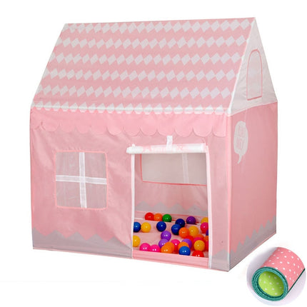 Household Children Printing Play Tent Small Game House with Mat (Light Pink)-garmade.com