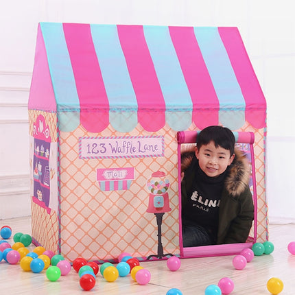 Household Children Printing Play Tent Small Game House, with 50 Ocean Balls (Black White)-garmade.com