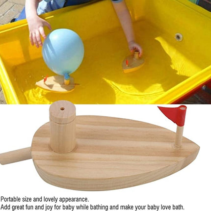 Baby Toys Wooden Balloon Boat Balloon Powered Boat Child Wooden Bath Toys-garmade.com