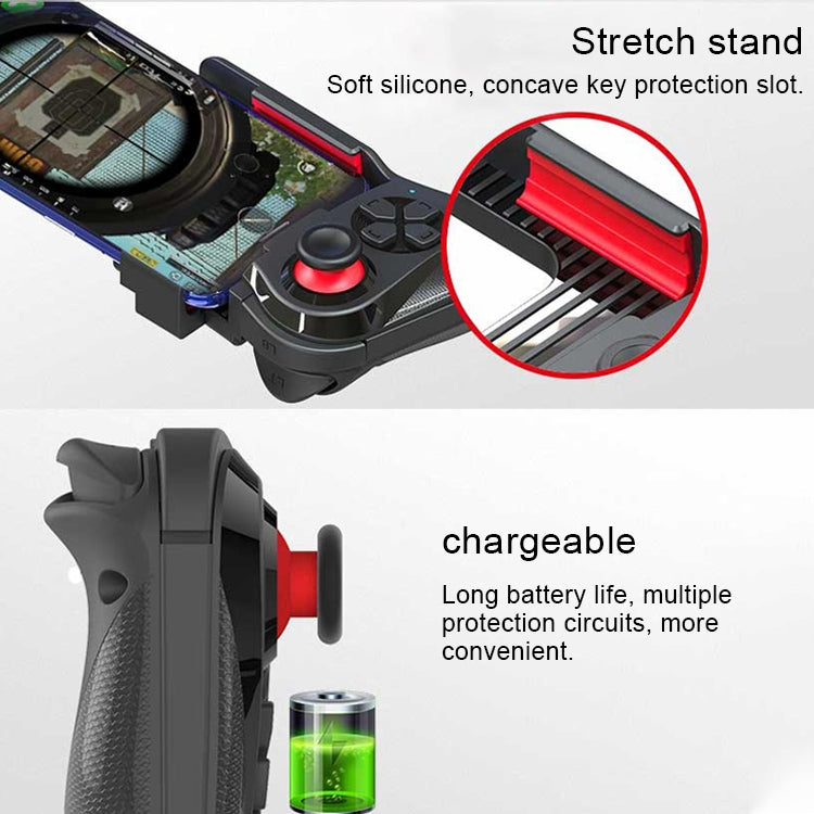 MOCUTE-059 Bluetooth 4.0 Dual-mode Left-handed Bluetooth Gamepad for 6.5-7.2-inch Phones, Supports Android / IOS Direct Connection and Direct Play-garmade.com