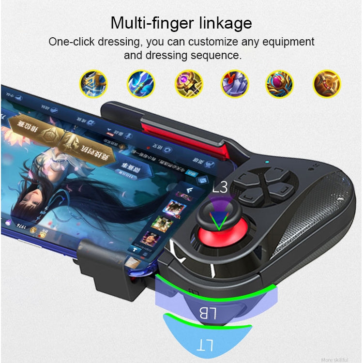 MOCUTE-059 Bluetooth 4.0 Dual-mode Left-handed Bluetooth Gamepad for 6.5-7.2-inch Phones, Supports Android / IOS Direct Connection and Direct Play-garmade.com