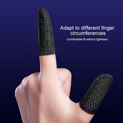 10 PCS Nylon + Conductive Fiber Non-slip Sweat-proof Mobile Phone Game Touch Screen Finger Cover for Thumb / Index Finger(Black)-garmade.com