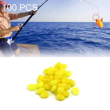 HENGJIA 100PCS Environment Friendly Plastic Niblet Baits Artificial Fishing Lures Bionic Fishing Bait (Yellow)-garmade.com