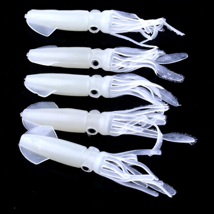 HENGJIA 5PCS Luminous Squids Plastic Soft Baits Artificial Fishing Lures Bionic Fishing Bait, Length: 9 cm-garmade.com