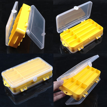 Portable Outdoor Lure Box Transparent Plastic Double-sided Storage Box, Size: 18 x 10 x 5cm(Yellow + Grey)-garmade.com