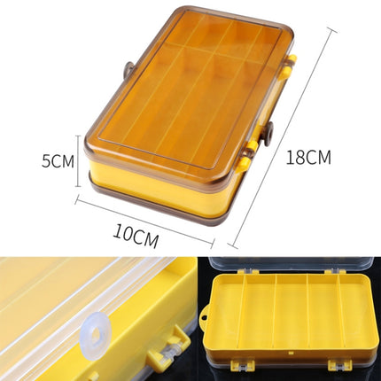 Portable Outdoor Lure Box Transparent Plastic Double-sided Storage Box, Size: 18 x 10 x 5cm(Yellow + White)-garmade.com