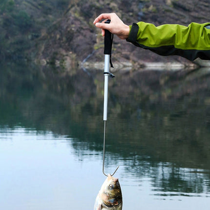 95cm Professional Extendable Fishing Spear Hook Tackle Fishing Landing Gaff with String-garmade.com
