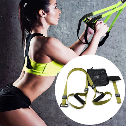 P3-1 Fitness Exercise Hanging Pulling Rope TRP3X Wall Pulley Yoga Belt, Main Belt: 1.4m, Home Version(Army Green)-garmade.com