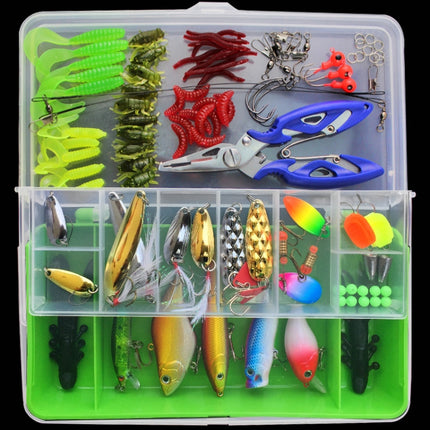 101 PCS Fishing Bait Lure Kit Fishing Tackle (Green)-garmade.com