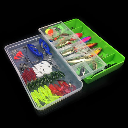 101 PCS Fishing Bait Lure Kit Fishing Tackle (Green)-garmade.com