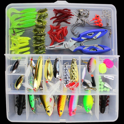 101 PCS Fishing Bait Lure Kit Fishing Tackle (White)-garmade.com