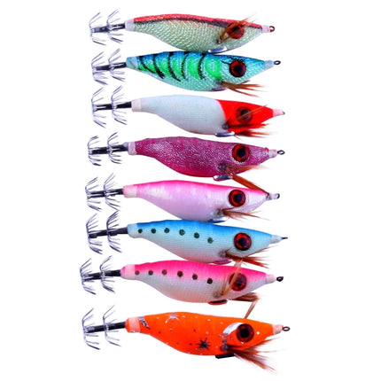 HENGJIA HENG JIA SJ011 8 PCS 10cm Noctilucent Plastic Hard Baits Squid Fishing Lures Set Fishing Tackle Baits, Random Color Delivery-garmade.com