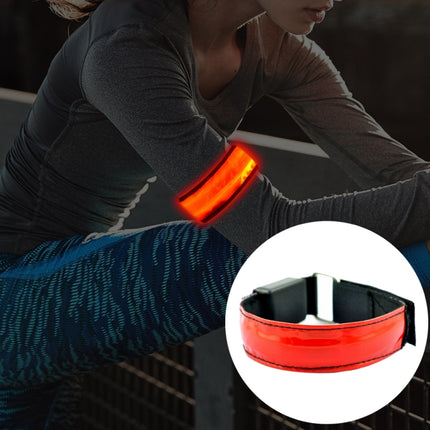 LED Flash Safety Reflective Nylon Light Rechargeable Sports Wrist Belt(Red)-garmade.com