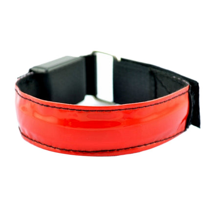 LED Flash Safety Reflective Nylon Light Rechargeable Sports Wrist Belt(Red)-garmade.com