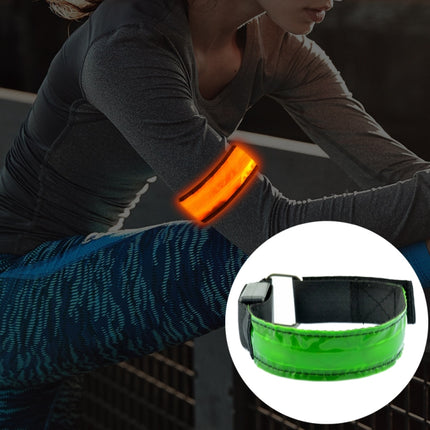 LED Flash Safety Reflective Nylon Light Rechargeable Sports Wrist Belt(Yellow)-garmade.com