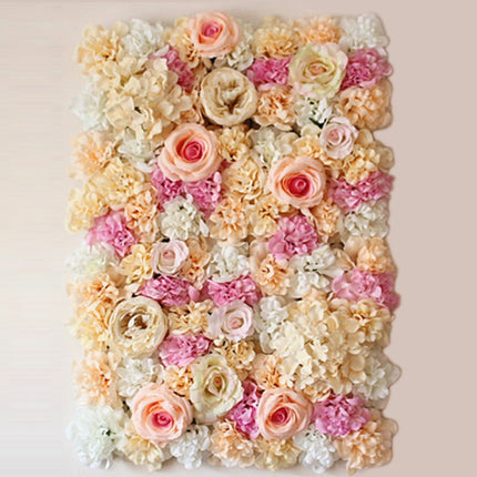 Blooming Rose Peony Hydrangea Artificial Encryption Flower DIY Wedding Wall Decoration Photo Background, Size: 60cm x 40cm-garmade.com