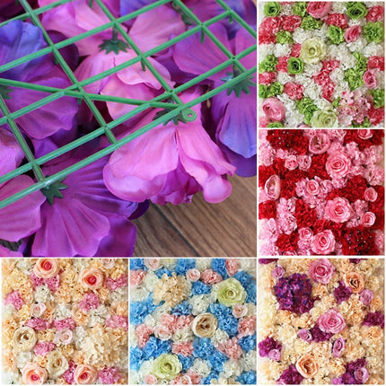 Blooming Rose Peony Hydrangea Artificial Encryption Flower DIY Wedding Wall Decoration Photo Background, Size: 60cm x 40cm-garmade.com