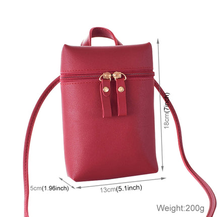 Ladies Simple Casual Shoulder Messenger Bag Small Change Mobile Phone Crossbody Bucket Bag-garmade.com