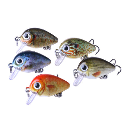 HENGJIA 5 PCS 2.7cm/1.5g Luya Rock Fishing Lures Bait Bionic Kit with Plastic Box-garmade.com