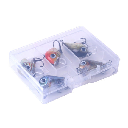 HENGJIA 5 PCS 2.7cm/1.5g Luya Rock Fishing Lures Bait Bionic Kit with Plastic Box-garmade.com