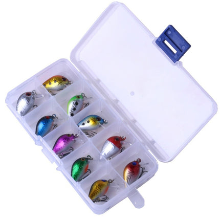 HENGJIA 10 PCS 3cm/1.5g Luya Rock Fishing Lures Bait Bionic Kit with Plastic Box-garmade.com