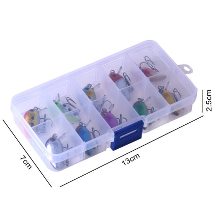 HENGJIA 10 PCS 3cm/1.5g Luya Rock Fishing Lures Bait Bionic Kit with Plastic Box-garmade.com