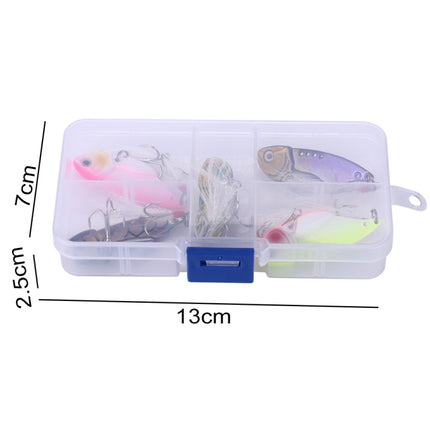 HENGJIA 5 PCS 5.5cm/11g Luya Metal VIB Fishing Lures Bait Bionic Kit with Plastic Box-garmade.com