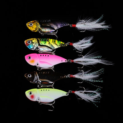 HENGJIA 5 PCS 5.5cm/11g Luya Metal VIB Fishing Lures Bait Bionic Kit with Plastic Box-garmade.com