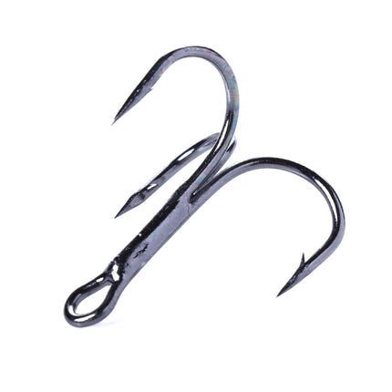 20 PCS Classic Black High Carbon Steel Fishing Three-jaw Treble Hooks-garmade.com