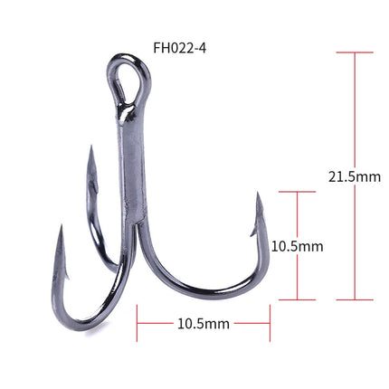 20 PCS Classic Black High Carbon Steel Fishing Three-jaw Treble Hooks-garmade.com