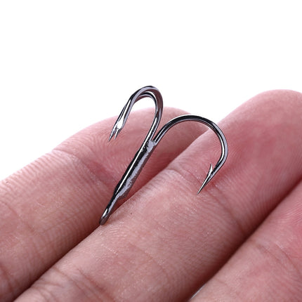 20 PCS Classic Black High Carbon Steel Fishing Three-jaw Treble Hooks-garmade.com