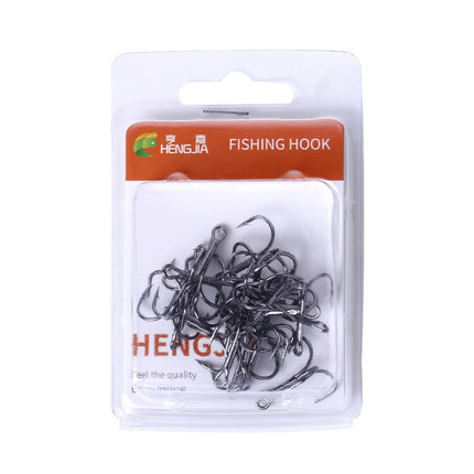 20 PCS Classic Black High Carbon Steel Fishing Three-jaw Treble Hooks-garmade.com