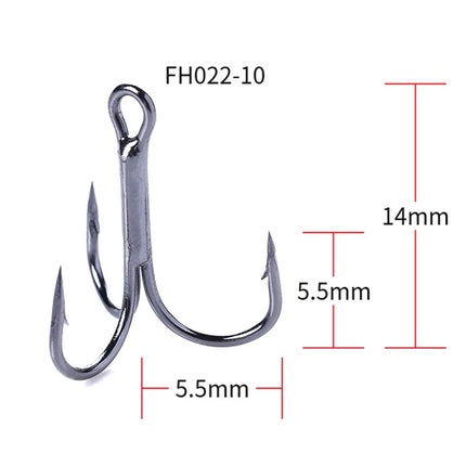 HENGJIA 20 PCS Classic Black High Carbon Steel Fishing Three-jaw Treble Hooks-garmade.com