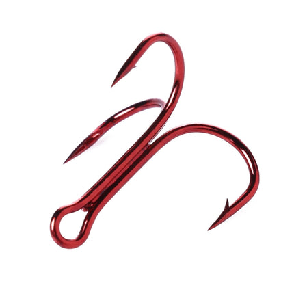 HENGJIA 20 PCS Classic Red High Carbon Steel Fishing Three-jaw Treble Hooks-garmade.com