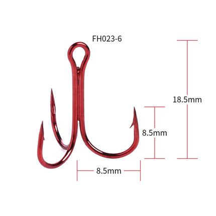 HENGJIA 20 PCS Classic Red High Carbon Steel Fishing Three-jaw Treble Hooks-garmade.com