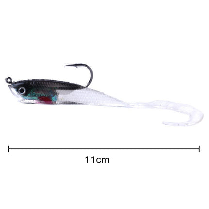 HENGJIA SO050-5 5 PCS 11cm/16g Luya Fishing Lure Fishing Gear Sea Bass Soft Fish with Hook-garmade.com