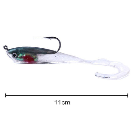 HENGJIA SO050-4 5 PCS 11cm/16g Luya Fishing Lure Fishing Gear Sea Bass Soft Fish with Hook-garmade.com