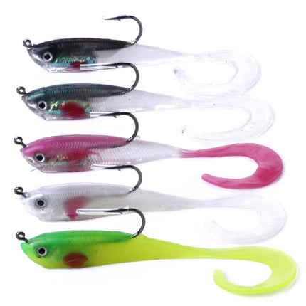 HENGJIA SO050-4 5 PCS 11cm/16g Luya Fishing Lure Fishing Gear Sea Bass Soft Fish with Hook-garmade.com