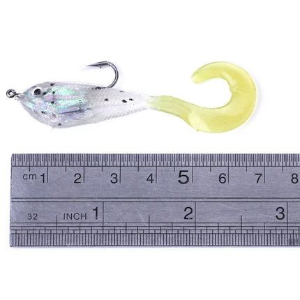 HENGJIA SO051-1 5 PCS 6cm/5g Soft Wrapped Lead Fish Curl Tail Soft Bait with Hook-garmade.com