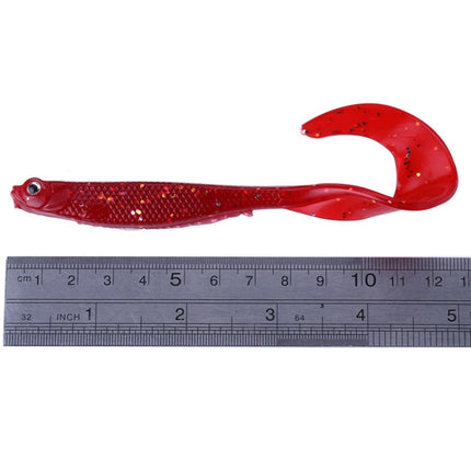HENGJIA SO0075 5 PCS 11.5cm/9g Curly Tail Fishing Bait Fish Soft Bait Road Bait (Red)-garmade.com