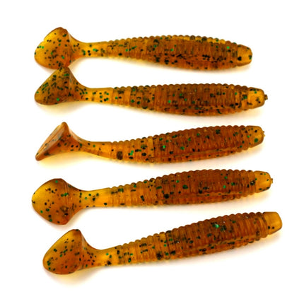 HENGJIA SO0205P 5 PCS 8cm/5g Screw Tail Soft Fishing Lure Artificial Baits-garmade.com