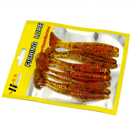 HENGJIA SO0205P 5 PCS 8cm/5g Screw Tail Soft Fishing Lure Artificial Baits-garmade.com