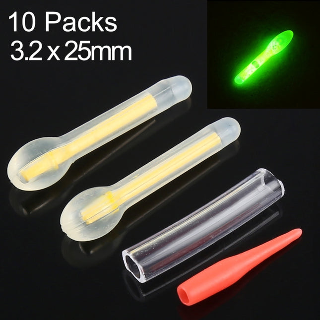 10 Packs OCEAN SUN Bulb Shape Luminous Float Night Fishing Light Stick, Visibility: 25m, Size: 3.0 x 25mm-garmade.com