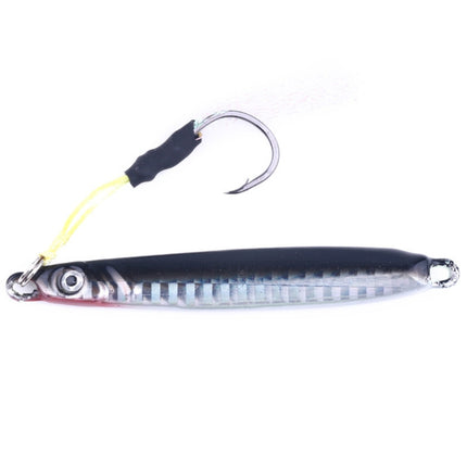 HENGJIA 8cm/30g Luya Fishing Lure Artificial Hard Bait Hook Iron Plate Fishing Tackle (Black)-garmade.com