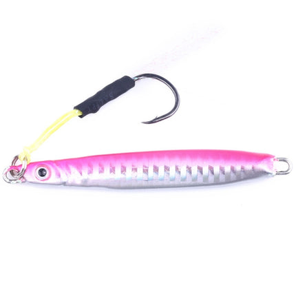 HENGJIA 8cm/30g Luya Fishing Lure Artificial Hard Bait Hook Iron Plate Fishing Tackle (Pink)-garmade.com