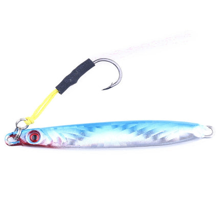 HENGJIA 8cm/30g Luya Fishing Lure Artificial Hard Bait Hook Iron Plate Fishing Tackle (Blue)-garmade.com