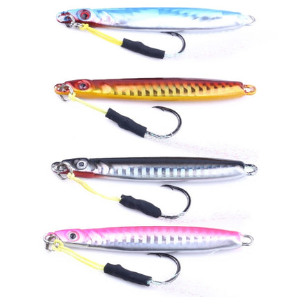 HENGJIA 8cm/30g Luya Fishing Lure Artificial Hard Bait Hook Iron Plate Fishing Tackle (Red)-garmade.com