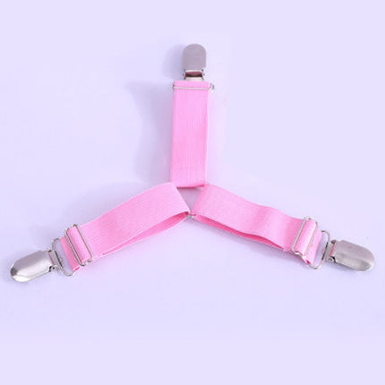 4 PCS Adjustable Bedspread Tablecloth Curtain Sofa Cover Holder Tent Metal Fixed Clips(Pink)-garmade.com